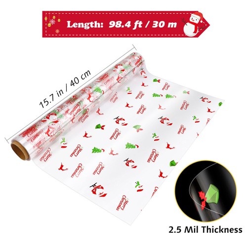 Transparent Cellophane Paper Xmas Gift Wrapping Cellophane Paper (3000x40cm) New - Picture 2 of 12