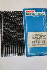 12 pcs UNION BUTTERFIELD 17/64" Heavy Duty Taper Length Tang Shank 47-10188 USA