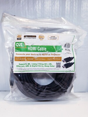 4k UHD QVS Gold Plated High Speed HDMI Cable 65.6ft
