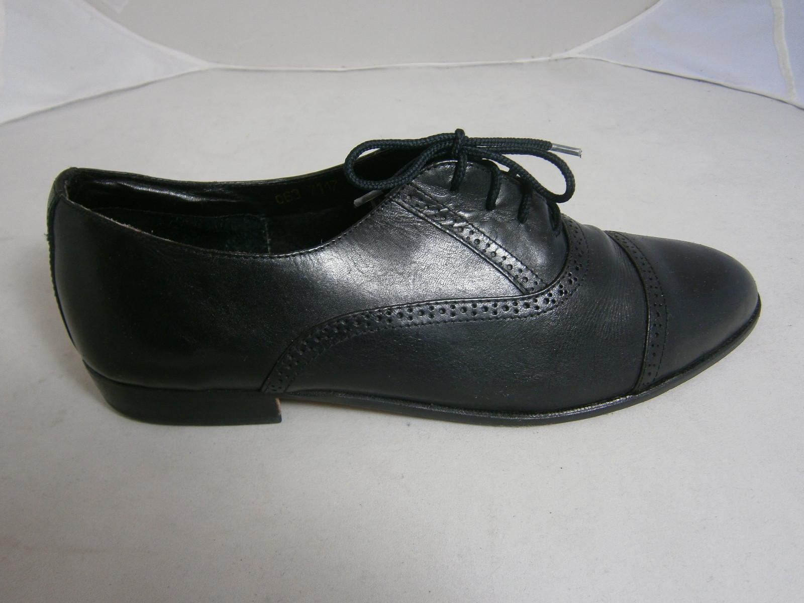 SAOLA Giorgio Brutini Mens Black Oxfords Size 10 Leather Upper & Sole Cap Toe Derby