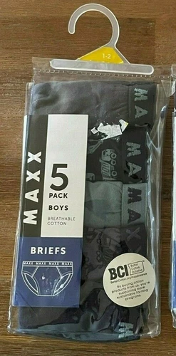 Boys size 1-2 pack of 5 MAXX briefs Trucks COTTON  NEW 1948