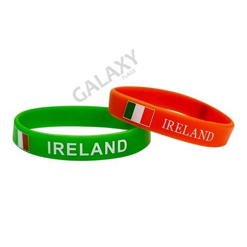 Ireland Bracelet / Ireland Flag Silicone Rubber Bracelet - Picture 2 of 6