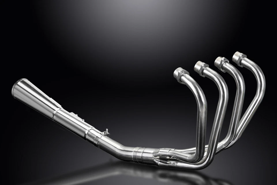 Silenciador megáfono clásico de acero inoxidable 4-1 escape completo Delkevic 1983 Honda CB1100F Foto 4 de 4