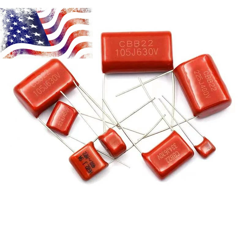 5 pcs CBB Metallized Film Capacitor 63V 100V 250V 400V 630V 10nF-2uF US Ship