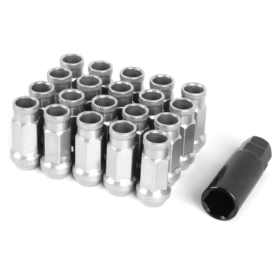 20pc BARTOO M12x1.5 Forged Steel Lug Nuts - 47mm Open End Cone Seat W/ Key