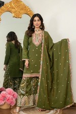 SALWAR KAMEEZ PAKISTANI INDIAN WEDDING PARTY WEAR DRESS BOLLYWOOD SUIT SHARARA