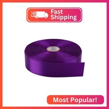 Hoisre 1 Inch x 50 Yards Polyester Ribbon - Purple | Single-Faced Craft Ribbon f