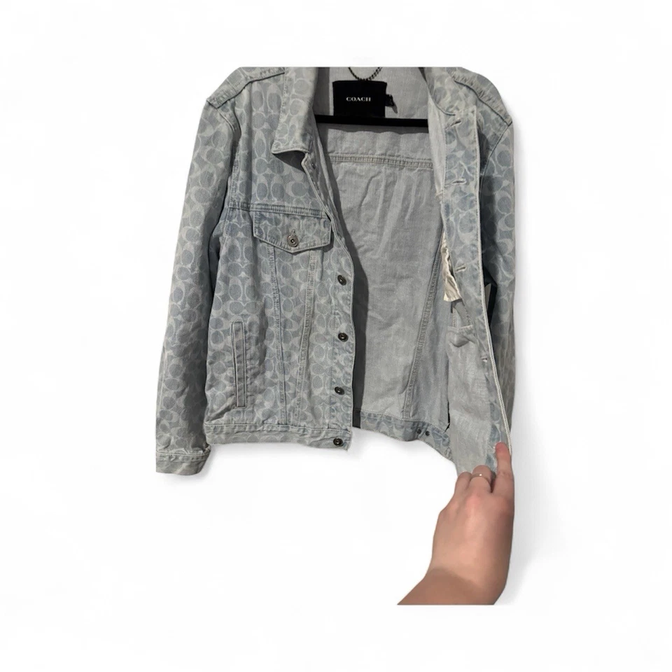 Coach Restored Signature Denim Jacket in Light Blue Monogram Size 52 - Image 4 of 4