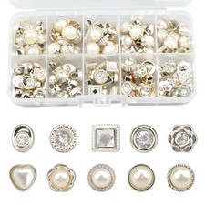 Zfseyuh 100 bottoni da cucito vintage  10 stili Merceria madreperla perla ar