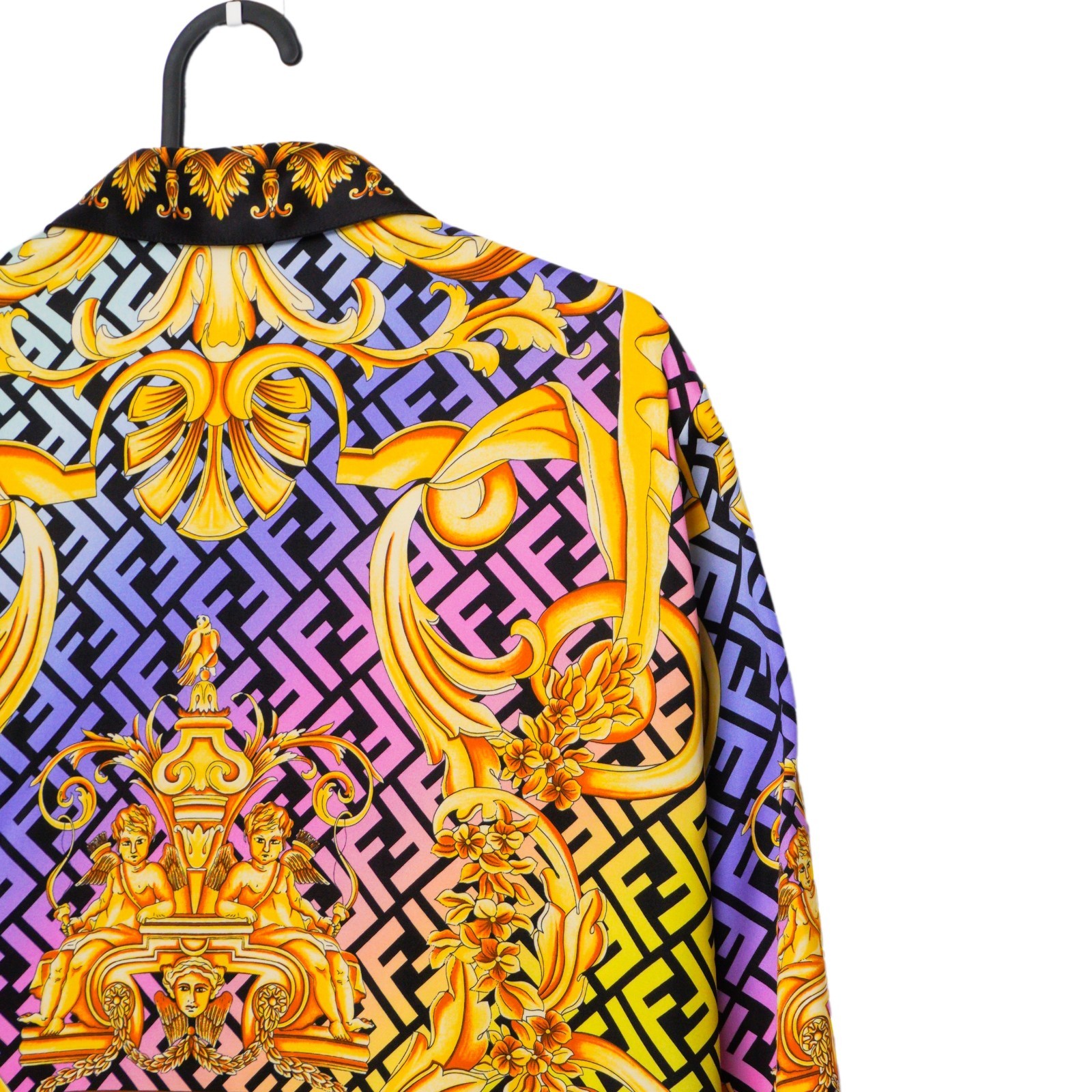 Fendi Versace Baroque Medusa FF Monogram Women’s Silk Shirt image 10