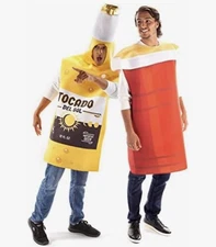 Hauntlook Couples Halloween Costume Beer Bottle & Red Pong Cup Unisex One Size