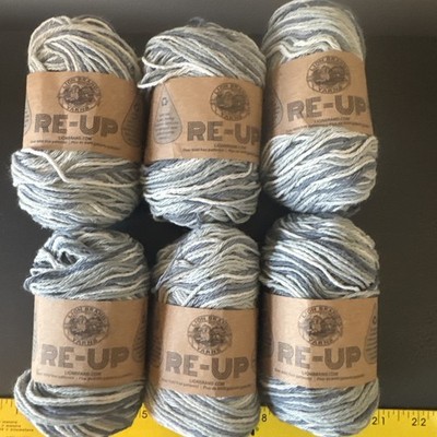 5 Lion Brand RE-UP Recycled Cotton Blend Yarn ash Centre  2.5 oz 2 lot #s