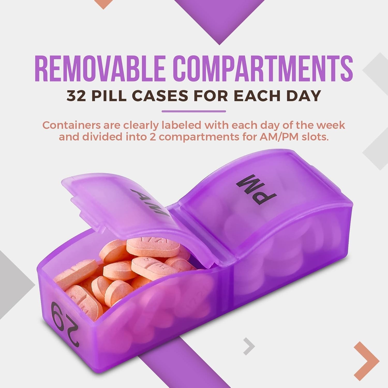 Effortless Medication Management - 31-Day AM/PM Pill Organizer with Locking Lids