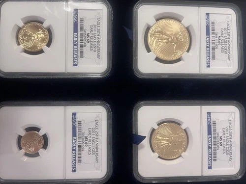 Eagle 25th Anniversary 2011 Eagle G$50 Early Release MS69. Never Out of Case.