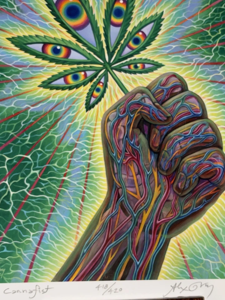 亚历克斯·格雷大麻合法化艺术印刷海报 S/# 418/420 带真品证明 — 第 4/4 张图片