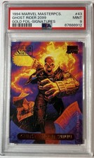 1994 Marvel Masterpieces GHOST RIDER 2099 GOLD FOIL-SIGNATURES #43 PSA 9 POP 12