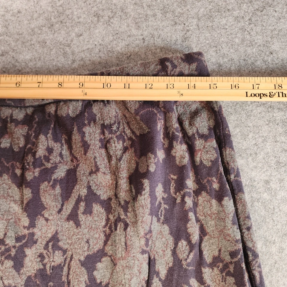 Falda midi para mujer Peruvian Connection estampado floral de encaje azul tejido Foto 3 de 4