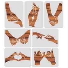 BENECREAT 7 Styles Gesture Pattern Plastic Drawing Painting Stencils,...