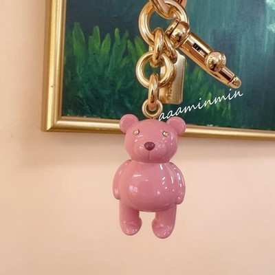 NWT Coach Pink Bear Bag Charm Keychain CP890 | eBay