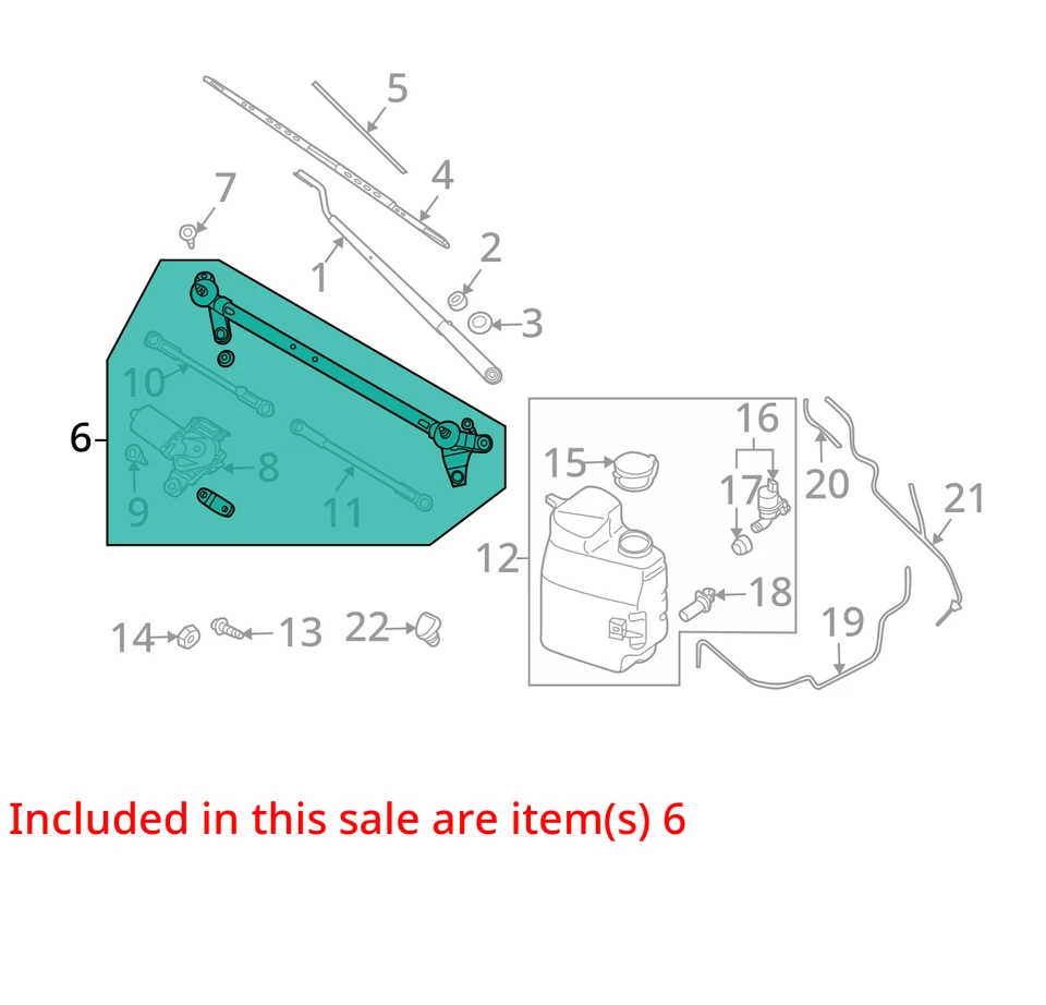 Transmisión limpiaparabrisas compatible con 04-15 ARMADA 30564612 Foto 3 de 4