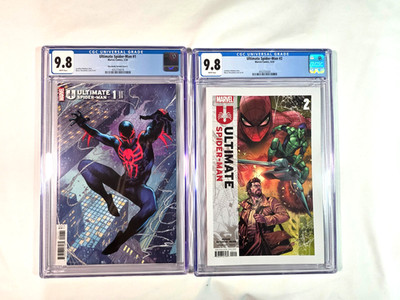 Ultimate Spider-man #1 CGC 9.8 Checchetto Variant Cover C and #2 1st Prints