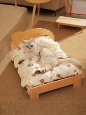 Wooden Pet Bed olid stable comfortable stylish rest sleeping indoor pet accessor