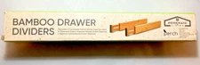 Expandable Bamboo Kitchen Drawer Dividers; Adjustable Set of 4, 17.5.-22-unused