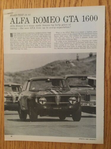 AL115 Road Test Alfa Romeo GTA 1600 December 1965 4 pages - Afbeelding 1 van 1