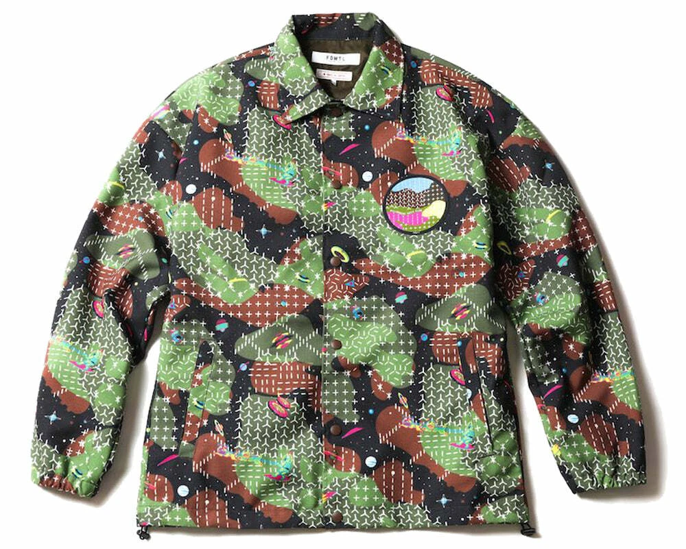 BILLIONAIRE BOYS CLUB FDMTL SPACE CAMO COACH JACKET GREEN RRP
