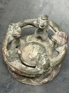 Circle of 5 Friends Pottery Candleholder. 6” Diameter