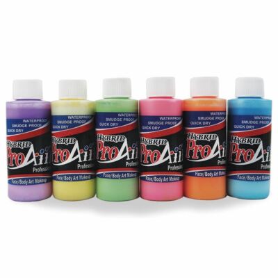 ProAiir Water Resistant Airbrush/Body Paint Makeup Unicorn Pastel Colors, 2oz Bo