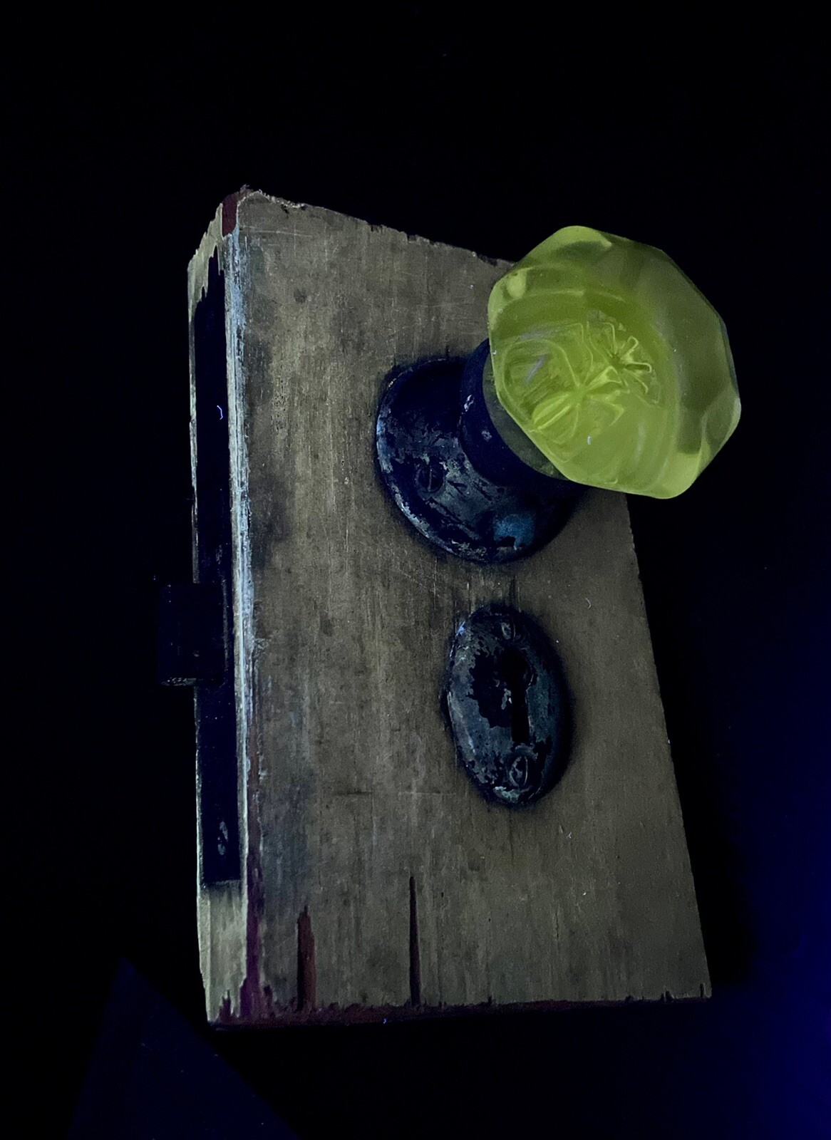 Antique Victorian 8 Point Octagon Uranium Glass Door Knob Set eBay