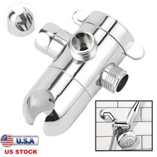 3-Way ABS Bathroom Shower Head Diverter Valve Sprayer Arm Mount Water Separator