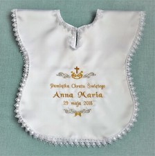 Personalised christening robe/bib gift. szatka do chrztu
