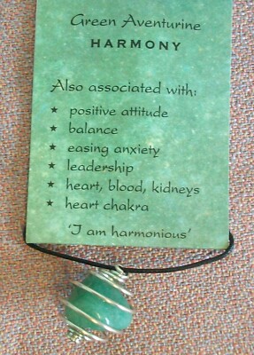 Genuine natural cut Green Aventurine gemstone Spiral Gemstone pendant necklace.