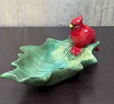 Cracker Barrel Cardinal Tidbit Dish, Plaid Tidings