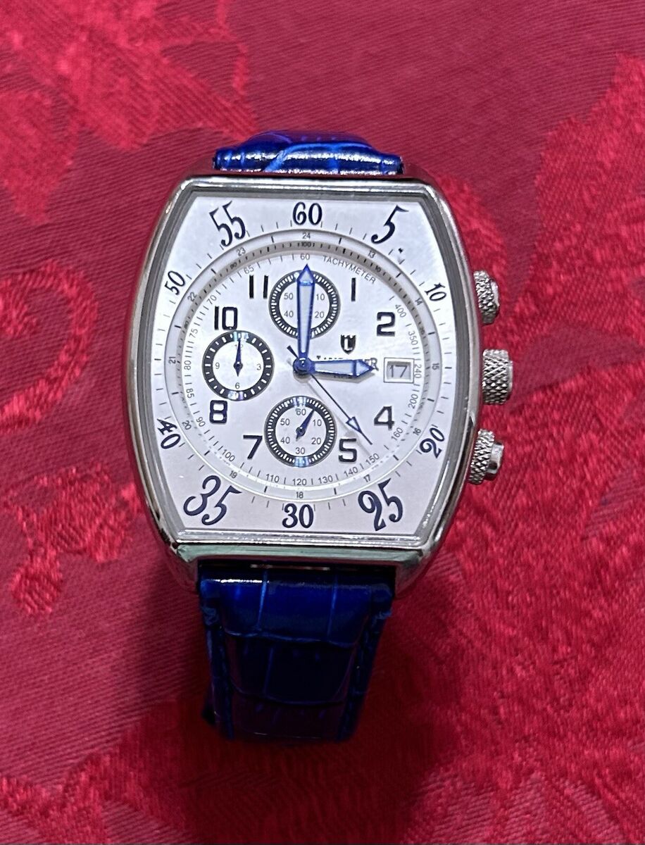 Lancaster Men's Chronograph Watch Chrome Case W/ Date Rare Lancaster Men's Chronograph Watch Chrome Case W/ Date Rare