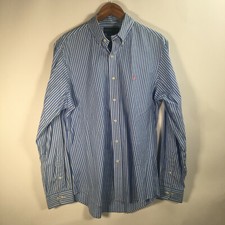 Ralph Lauren Custom Fit Men's 16 L Shirt Button Front Long Sleeve Stripes
