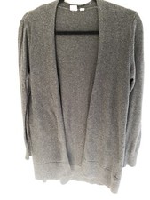 Gap Edge To Edge Boyfriend Cardigan Charcoal Size Medium Waffle Knit