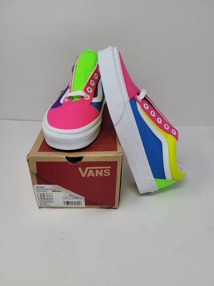 neon color block vans