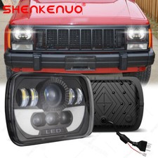 2pc 7x6 5x7 Led Headlights High Low Beam Drl For Jeep Comanche 1986-1992