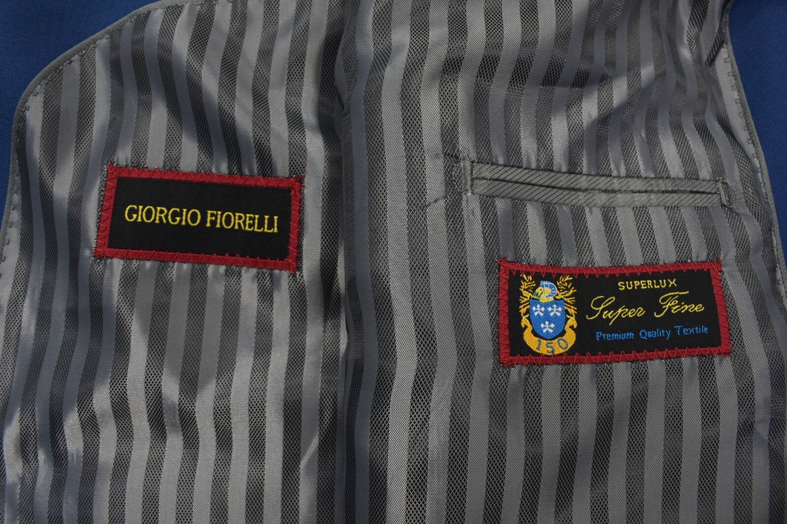 GIORGIO FIORELLI Solid Blue SuperLux Two-Button D… - image 5