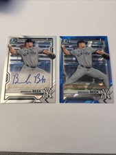 2021 Bowman Chrome Brendan Beck 1st Rookie Auto + Sapphire Yankees RC