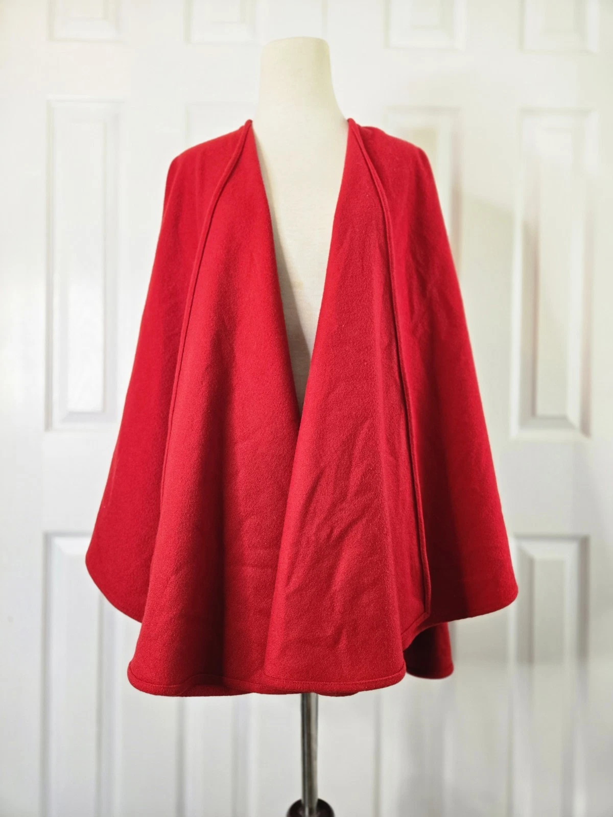 VTG Jimmy Hourihan Ireland Red Cashmere Wool Lambswool Coat Poncho One Size F