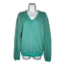 Vintage Arnold Palmer Golf Sweater Pullover Knit Striped Union Made Has Flaws