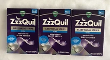 3 boxes Vicks ZzzQuil Ultra Sleep Nasal Strips  26 Clear Strips EACH new  Sealed