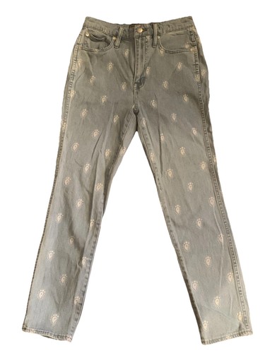 J Crew Point Sur Hightower Straight Jean in Little Paisleys Sz 25 Casual