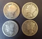 Mercury Dime Lot Of 12 Teens And Twenties