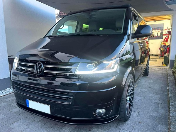 Voll LED Scheinwerfer Tagfahrlicht FüR VW T5 GP Facelift Bj. 10-15 Schwarz-image