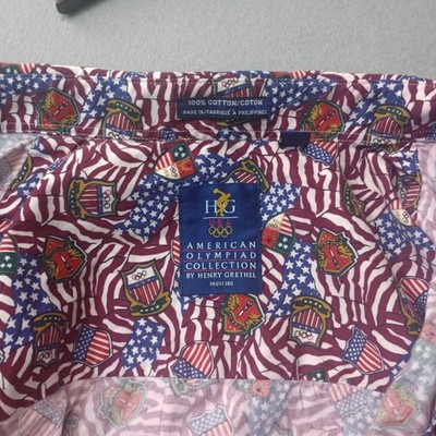 Vintage Team USA Shirt Mens XL Olympics Henry Grethel 90s Red